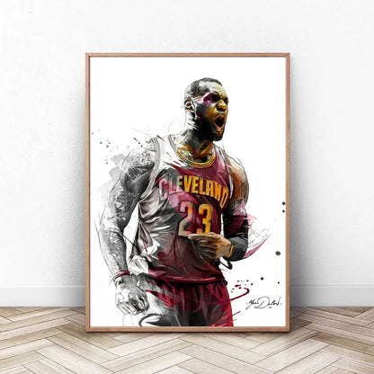 LeBron James poster, fan art sports Poster Wall Painting Home Decoration (No Frame)