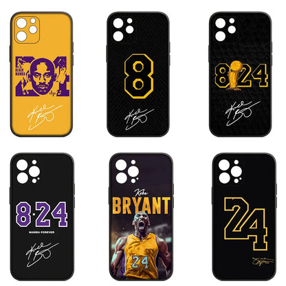 K-Kobe Basketball Star No 24 8 No24 Cover Phone Case for Apple iPhone 15 14 13 12 Mini 11 Pro X XR XS Max 7 8 Plus + 15+ Casing