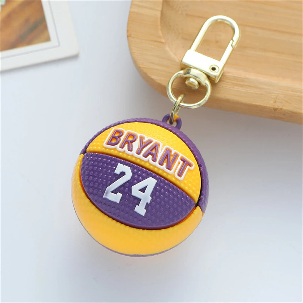 Fashion Basketball Stars Name Ball Keychains PVC FANS Sports Match Souvenirs Keyring for Men Boys Car Phone Pendant Friend Gifts