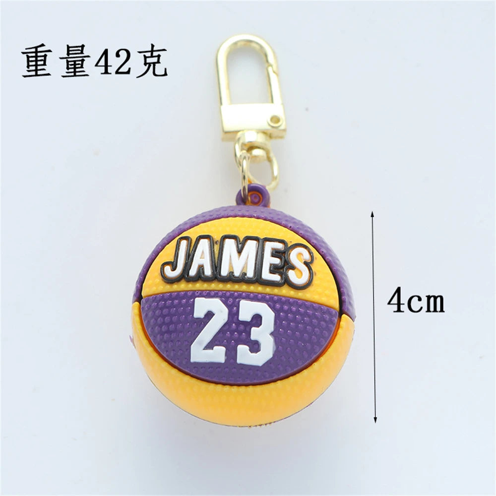 Fashion Basketball Stars Name Ball Keychains PVC FANS Sports Match Souvenirs Keyring for Men Boys Car Phone Pendant Friend Gifts