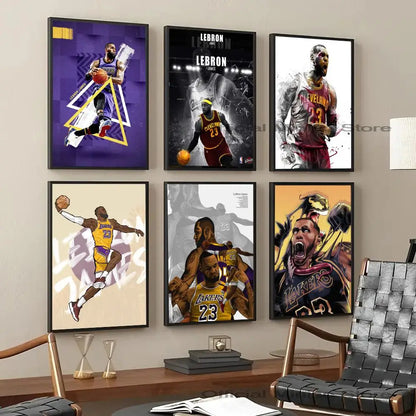 1pc Poster Self-adhesiv L-LeBron J-James Wall Decor