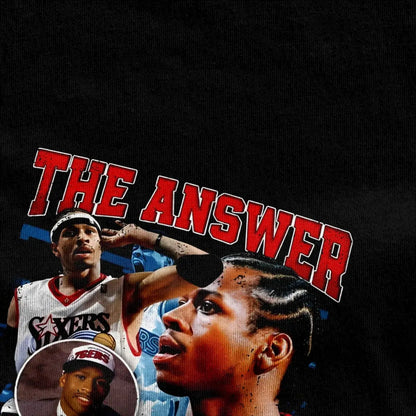 Vintage T-Shirt Allen Iverson Basketball Player Cotton Fashion Tshirt for Men Summer Y2K Casual Custom DIY Short Sleeve Tops