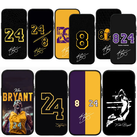 K-Kobe Basketball Star No 24 8 No24 Cover Phone Case for Apple iPhone 15 14 13 12 Mini 11 Pro X XR XS Max 7 8 Plus + 15+ Casing