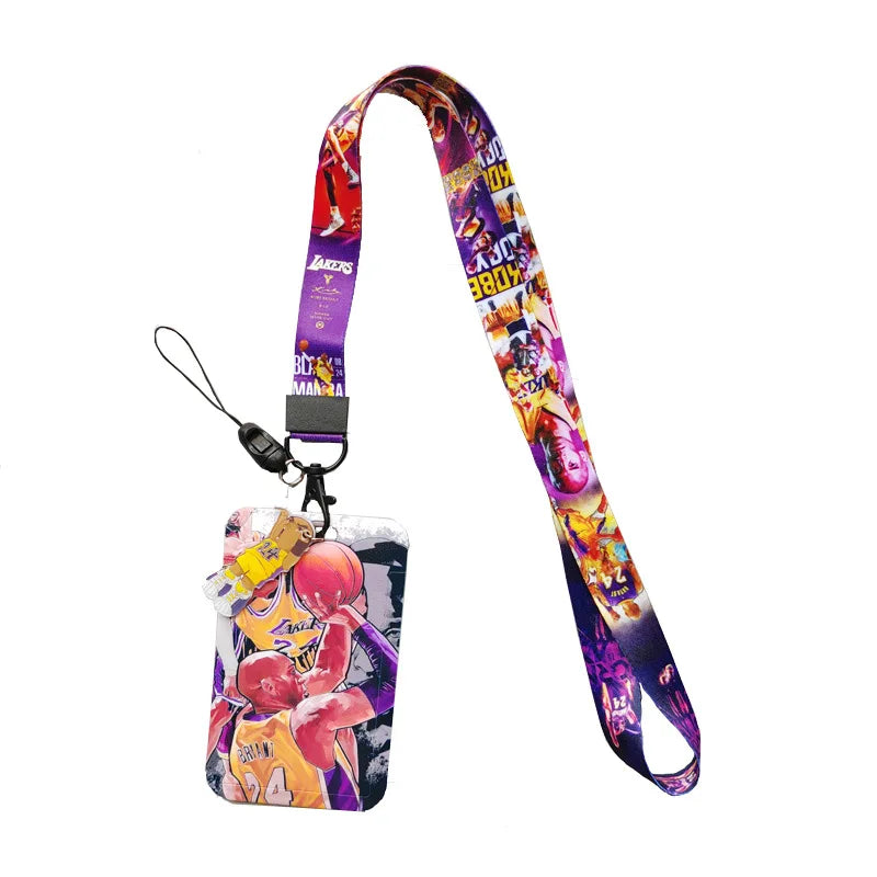 Anime  Kobe basketball Card Cases card Lanyard Key Lanyard Cosplay Badge ID Cards Holders Neck Straps Keychains