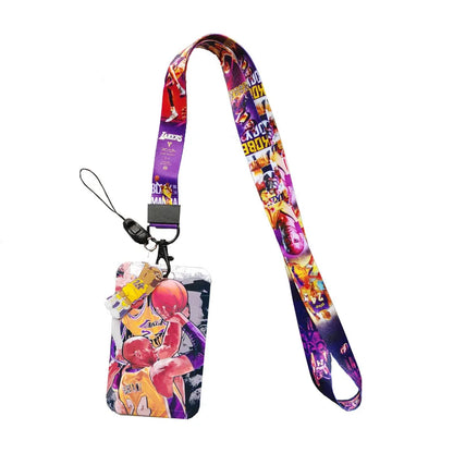 Anime  Kobe basketball Card Cases card Lanyard Key Lanyard Cosplay Badge ID Cards Holders Neck Straps Keychains