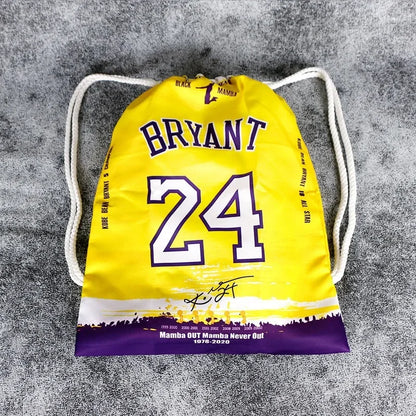 Lakers Kobe James Curry Irving NBA star drawstring backpack basketball storage bag shoe bag bead pocket