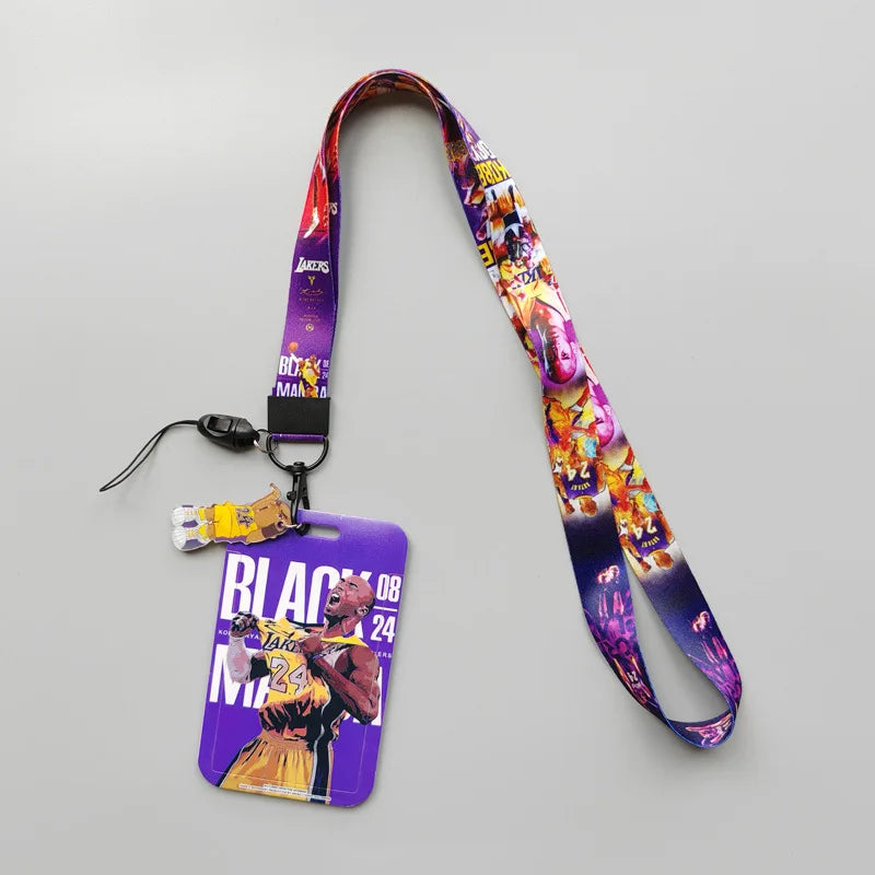 Anime  Kobe basketball Card Cases card Lanyard Key Lanyard Cosplay Badge ID Cards Holders Neck Straps Keychains