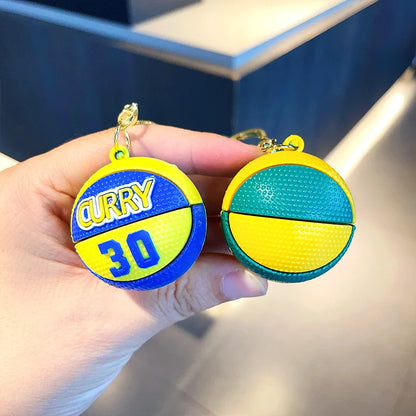 Fashion Basketball Stars Name Ball Keychains PVC FANS Sports Match Souvenirs Keyring for Men Boys Car Phone Pendant Friend Gifts