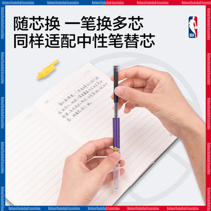 Deli X Nba Action Gel Pen 0.5mm Quick Drying Ins Student Note Business Signature Straight Liquid Pen Office Learning Supplies