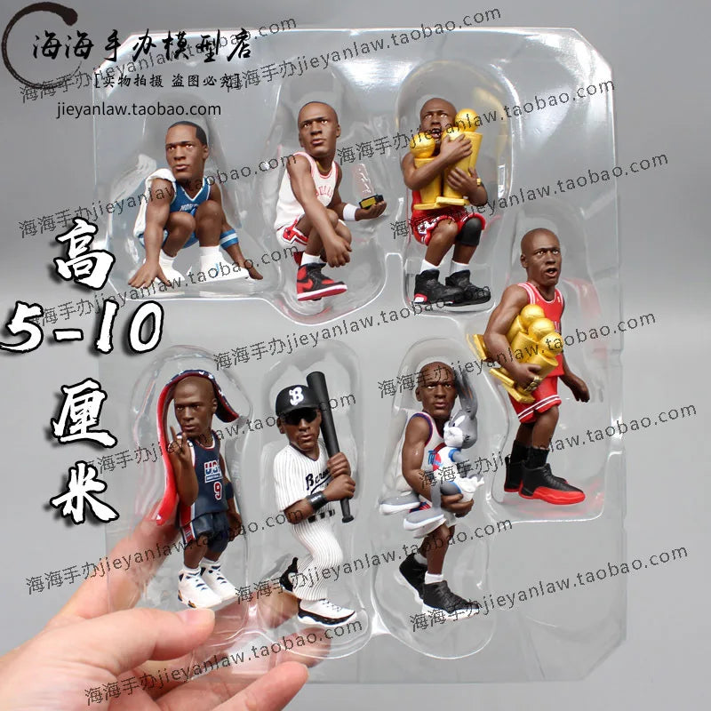 Nba Basketball  Series Michael  Mj 7pcs/set Figure Career Enchantment Road Handmade Model Decoration Gifts To Friends