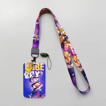 Anime  Kobe basketball Card Cases card Lanyard Key Lanyard Cosplay Badge ID Cards Holders Neck Straps Keychains