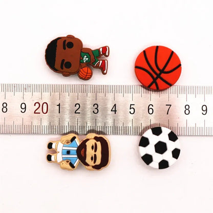 1pcs Player Style PVC Shoe Charms Decoration Basketball football Shoe Accessories fit Kid's Party X-mas