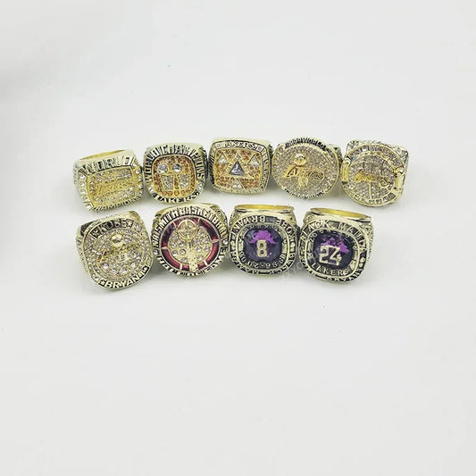 9 Kobe Bryant, Hall of Fame, Los Angeles Lakers Championship Ring Set No. 11