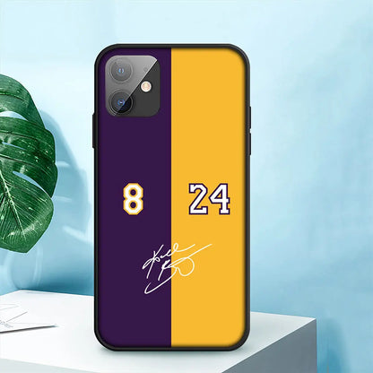 K-Kobe Basketball Star No 24 8 No24 Cover Phone Case for Apple iPhone 15 14 13 12 Mini 11 Pro X XR XS Max 7 8 Plus + 15+ Casing