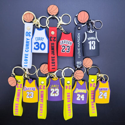 Creative Nba Personality Kobe Lakers James Harden Jersey Keychain Basketball Backpack Car Key Pendant