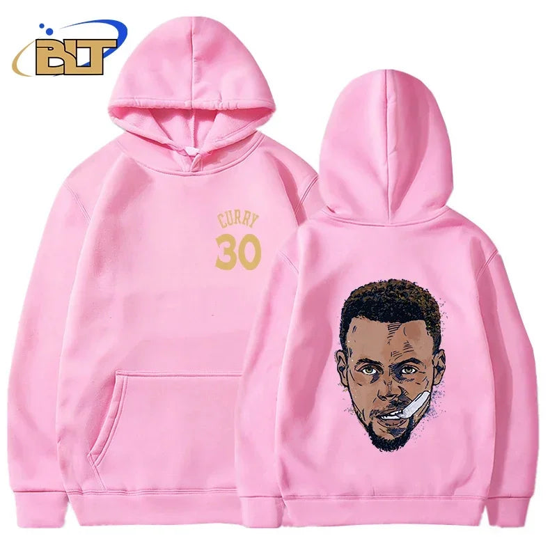 stephen curry adult hoodie plus velvet sports sweatshirt loose large size tops for men and women suitable for fan clothing