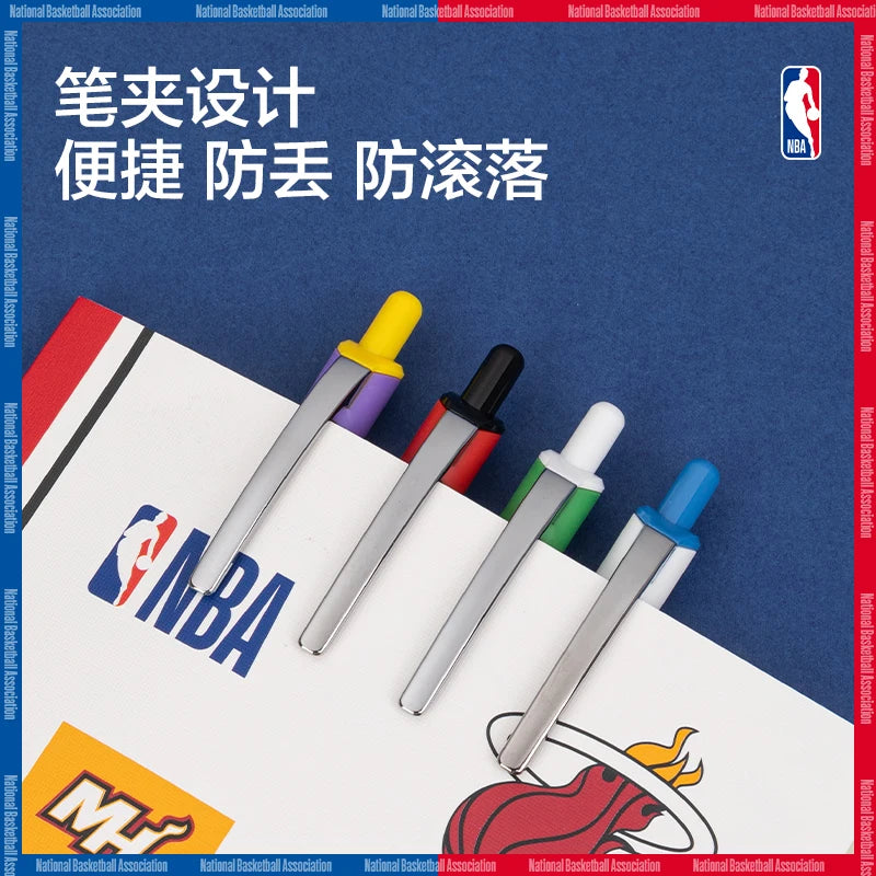 Deli X NBA Quick Dry Gel Pen 0.5mm ST Head Straight Liquid Press Style Student Business Pen Office Learning Stationery Supplies