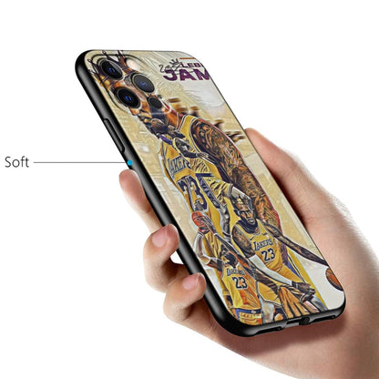 Basketball Superstar Art For iPhone 15 14 13 12 11 X XS XR 8 7 6 Pro Plus Max Mini 5S 5 SE Black Phone Case