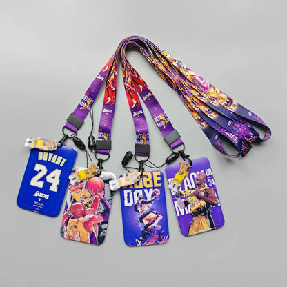 Anime  Kobe basketball Card Cases card Lanyard Key Lanyard Cosplay Badge ID Cards Holders Neck Straps Keychains