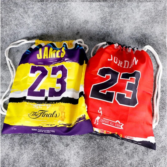 Lakers Kobe James Curry Irving NBA star drawstring backpack basketball storage bag shoe bag bead pocket