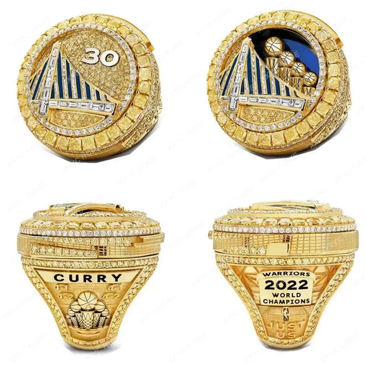 2022 Golden State Warriors No. 30 Curry, championship ring, rotatable switch