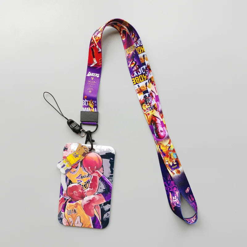 Anime  Kobe basketball Card Cases card Lanyard Key Lanyard Cosplay Badge ID Cards Holders Neck Straps Keychains