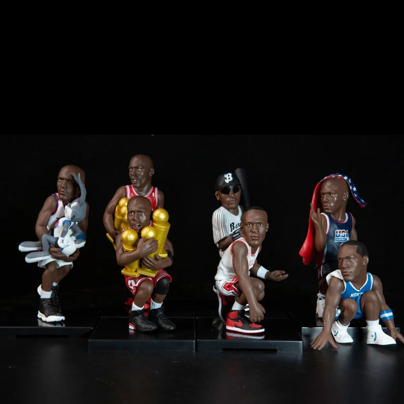 Nba Basketball  Series Michael  Mj 7pcs/set Figure Career Enchantment Road Handmade Model Decoration Gifts To Friends