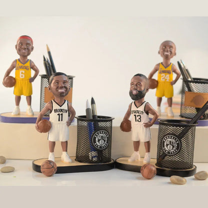 NBA Star Resin Craft Decoration James Scobie Handheld Star Pen Holder Owen Harden Basketball Character