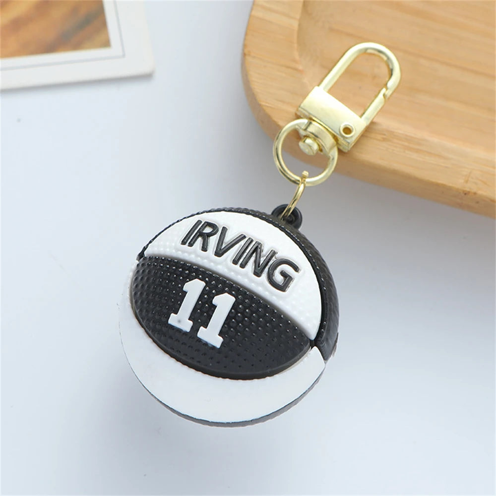 Fashion Basketball Stars Name Ball Keychains PVC FANS Sports Match Souvenirs Keyring for Men Boys Car Phone Pendant Friend Gifts