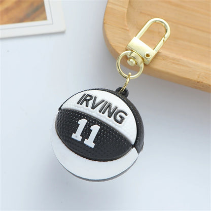 Fashion Basketball Stars Name Ball Keychains PVC FANS Sports Match Souvenirs Keyring for Men Boys Car Phone Pendant Friend Gifts