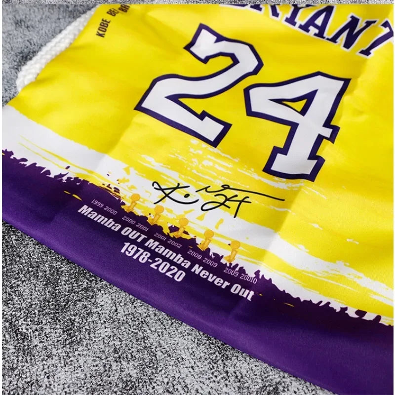 Lakers Kobe James Curry Irving NBA star drawstring backpack basketball storage bag shoe bag bead pocket