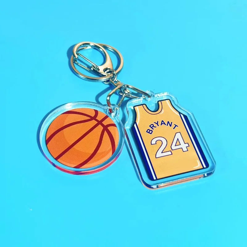 Basketball Stars Jerseys Key Chain Fashion Keychains Acrylic Bag Pendent Accessories Gift For Men Women Lanyard For Keys Casual