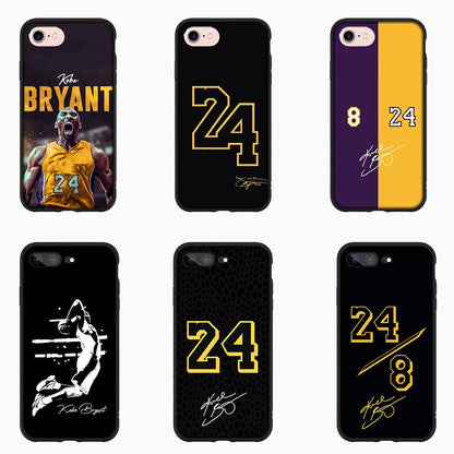 K-Kobe Basketball Star No 24 8 No24 Cover Phone Case for Apple iPhone 15 14 13 12 Mini 11 Pro X XR XS Max 7 8 Plus + 15+ Casing