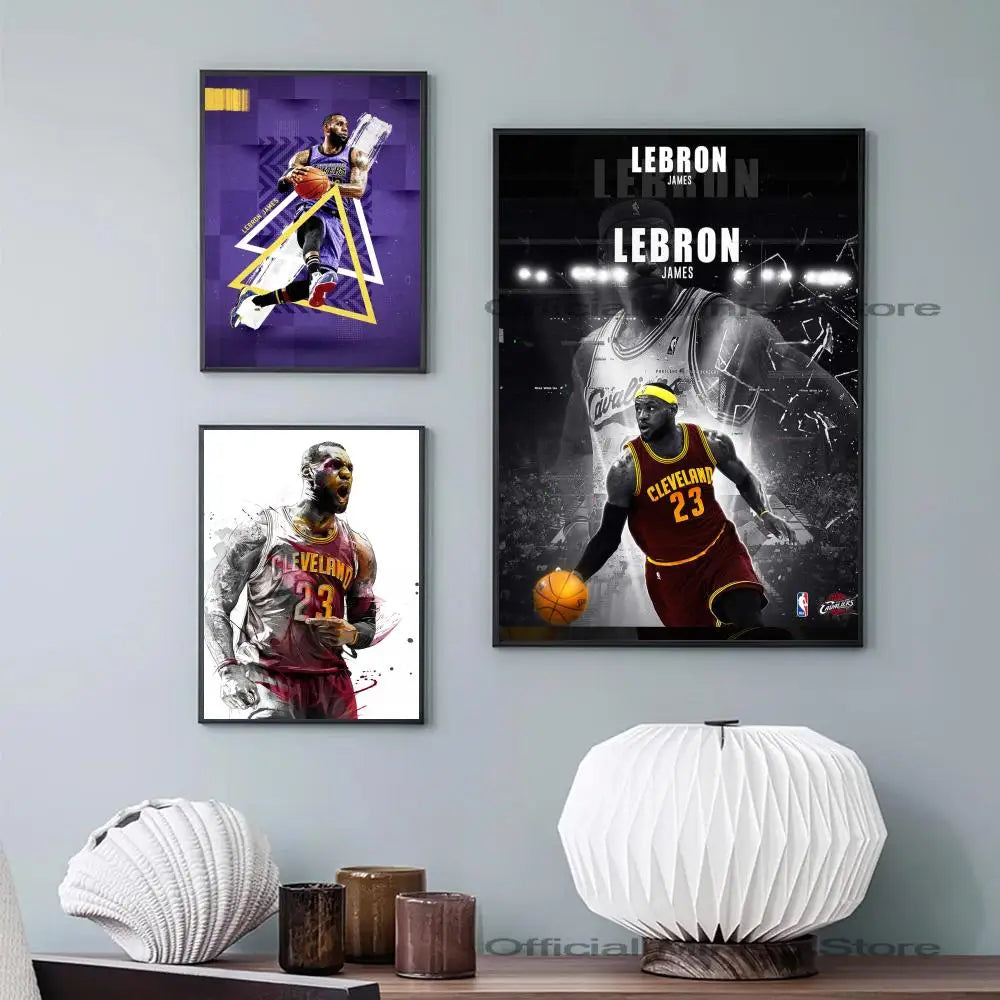 1pc Poster Self-adhesiv L-LeBron J-James Wall Decor